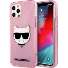 iPhone 12/12 PRO glitter rožinė KARL LAGERFELD nugarėlė KLHCP12MCHTUGLP