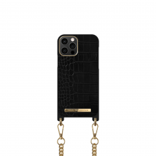 iPhone 12/12 PRO iDeal Of Sweden nugarėlė su grandinėle Jet Black Croco