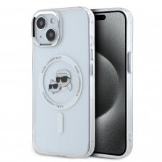 iPhone 14/13 white Magsafe IML Metal KC Heads KARL LAGERFELD nugarėlė