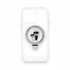 iPhone 14 PRO MAX white Ring Stand MagSafe Karl&Choupette KARL LAGERFELD nugarėlė