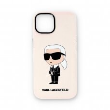 iPhone 15 pink NFT Liquid Silicone KARL LAGERFELD nugarėlė