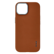 iPhone 15 PLUS brown Leather Magnetic Mr. Monkey nugarėlė