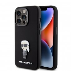 iPhone 15 PRO black Metal Ikonik KARL LAGERFELD nugarėlė