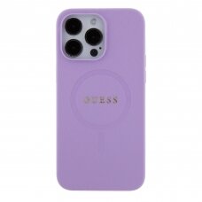 iPhone 15 PRO MAX purple Saffiano MagSafe GUESS nugarėlė