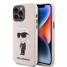 iPhone 15 PRO pink NFT Liquid Silicone KARL LAGERFELD nugarėlė