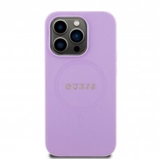 iPhone 15 PRO purple Saffiano MagSafe GUESS nugarėlė