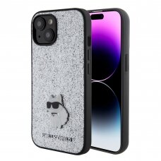 iPhone 15 silver Fixed Glitter Metal PIN KARL LAGERFELD nugarėlė