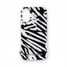 iPhone 16 black IML Zebra with Cord KARL LAGERFELD nugarėlė