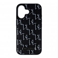 iPhone 16 black Magsafe PU Hot Stamp KARL LAGERFELD nugarėlė