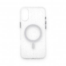 iPhone 16 PLUS clear Glitter MagSafe Mr. Monkey nugarėlė