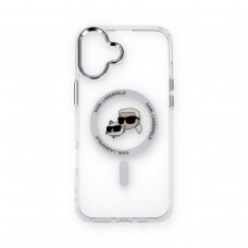 iPhone 16 PLUS white Magsafe IML Metal KC Heads KARL LAGERFELD nugarėlė