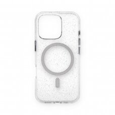 iPhone 16 PRO clear Glitter MagSafe Mr. Monkey nugarėlė