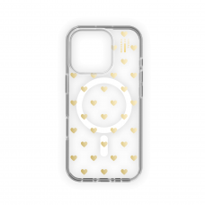 iPhone 16 PRO MAX iDeal Of Sweden Clear MagSafe nugarėlė Golden Hearts