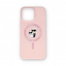 iPhone 16 PRO MAX pink Magsafe Silicone KC Heads Ring KARL LAGERFELD nugarėlė