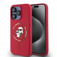 iPhone 16 PRO MAX red Magsafe Silicone KC Heads Ring KARL LAGERFELD nugarėlė