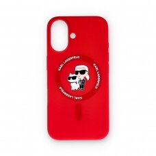 iPhone 16 red Magsafe Silicone KC Heads Ring KARL LAGERFELD nugarėlė