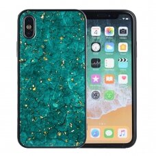 iPhone X/XS žalia EPOXY MARBLE nugarėlė