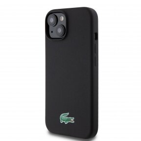 iPhone 15 black LACOSTE nugarėlė Silicone MagSafe