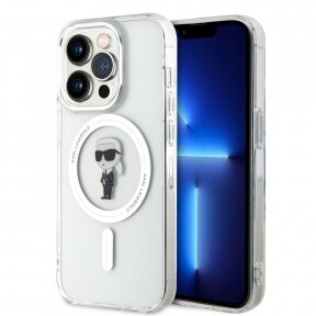 iPhone 15 PRO transparent MagSafe Ikonik IML KARL LAGERFELD nugarėlė