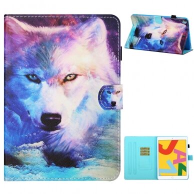 iPad 10.2 (7th / 8th / 9th Gen) fashion dėklas Colorful Wolf