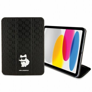 iPad 10.9 2022 (10th gen) black Saffiano Monogram Choupette KARL LAGERFELD dėklas 4