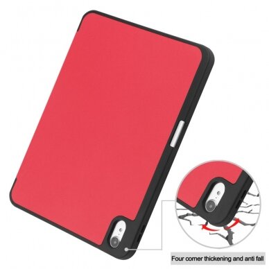 iPad 10.9 2022 (10th gen) red silikoninis S PEN TRIFOLD dėklas 10