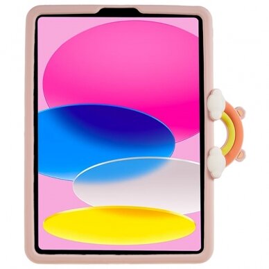 iPad Air 11 (2024) pink Cartoon Bear nugarėlė su kojele 5