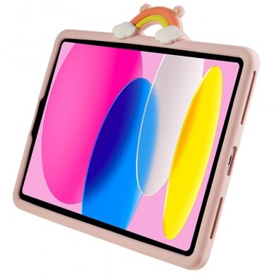 iPad Air 11 (2024) pink Cartoon Bear nugarėlė su kojele 6