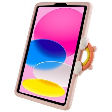 iPad Air 11 (2024) pink Cartoon Bear nugarėlė su kojele 9