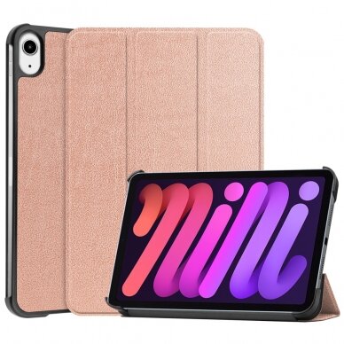 iPad mini 2021/iPad mini 6 rausvas TRIFOLD dėklas