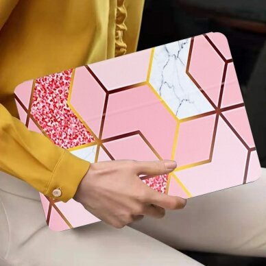 iPad PRO 11 2021/2020/2018/ AIR 10.9 2020 Pink Geometry BIFOLD dėklas 3