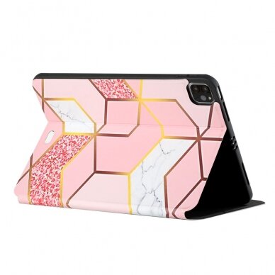 iPad Air 11 2024 (6th Gen) / iPad Pro 11 (3rd, 4th Gen) / iPad Air 10.9 (4th, 5th Gen) pink Geometry BIFOLD dėklas 6