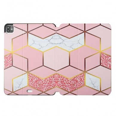 iPad PRO 11 2021/2020/2018/ AIR 10.9 2020 Pink Geometry BIFOLD dėklas 9