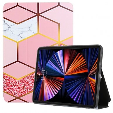 iPad Air 11 2024 (6th Gen) / iPad Pro 11 (3rd, 4th Gen) / iPad Air 10.9 (4th, 5th Gen) pink Geometry BIFOLD dėklas