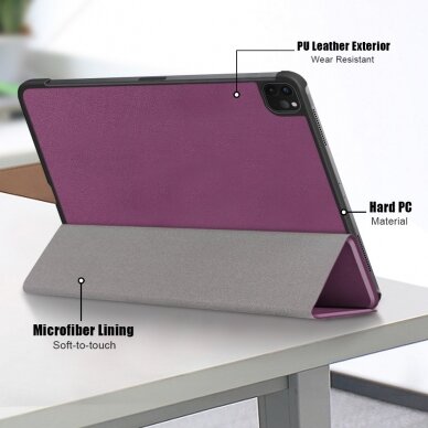 iPad Air 11 2024 (6th Gen) / iPad Pro 11 (3rd, 4th Gen) / iPad Air 10.9 (4th, 5th Gen) purple TRIFOLD dėklas 9