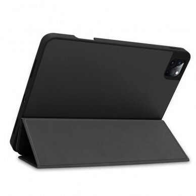 iPad Pro 12.9 (3rd / 4th / 5th / 6th Gen) / iPad Air 13 (2024) black silikoninis TRIFOLD with Pen Slot dėklas 3