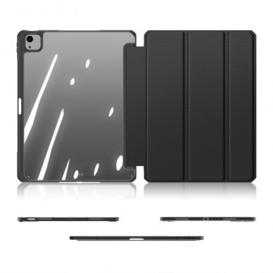 iPad Pro 12.9 (3rd / 4th / 5th / 6th Gen) / iPad Air 13 (2024) black DUX DUCIS toby TRIFOLD dėklas 2