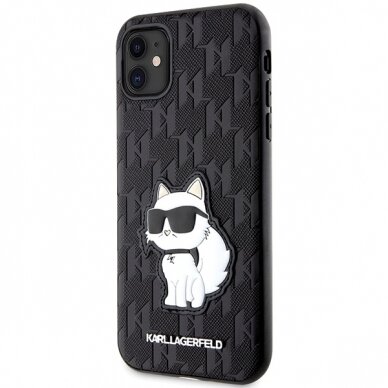 iPhone 11 black Saffiano Monogram Choupette KARL LAGERFELD nugarėlė 1