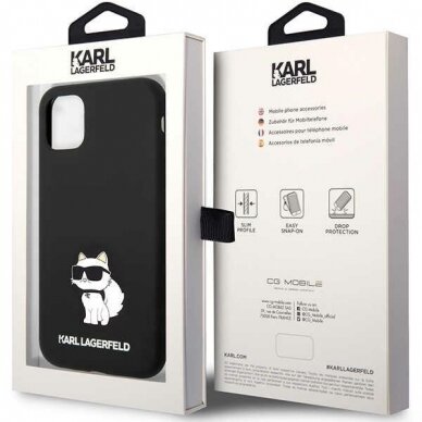 iPhone 11 black Silicone Choupette KARL LAGERFELD nugarėlė 7