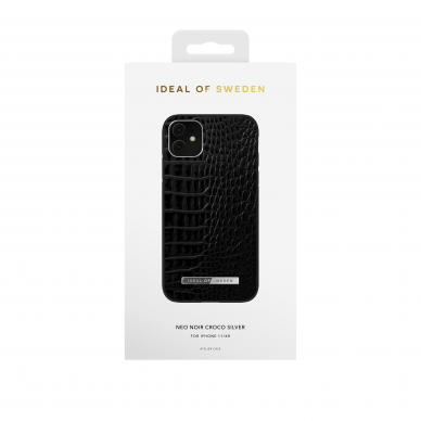 iPhone 11 iDeal Of Sweden Atelier nugarėlė Neo Noir Croco Silver 2