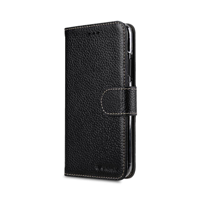 iPhone 11 Pro juodas odinis MELKCO WALLET BOOK dėklas 2