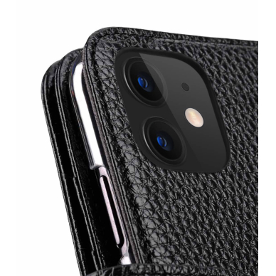 iPhone 11 Pro juodas odinis MELKCO WALLET+ BOOK dėklas 2