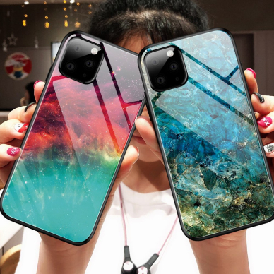 iPhone 11 Pro marble glass nugarėlė Blue 3