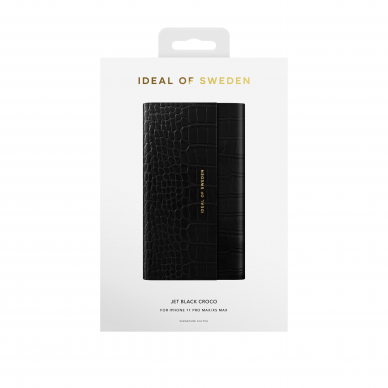 iPhone 11 PRO MAX iDeal Of Sweden dėklas Signature Clutch Jet Black Croco 1