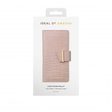 iPhone 11 PRO MAX iDeal Of Sweden dėklas Wallet Rose Croco 2