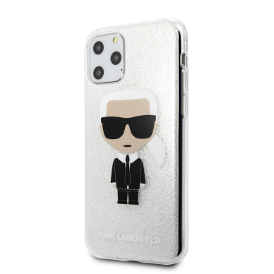 iPhone 11 PRO sidabro sp. glitter KARL LAGERFELD nugarėlė KLHCN58TPUTRIKSL 2