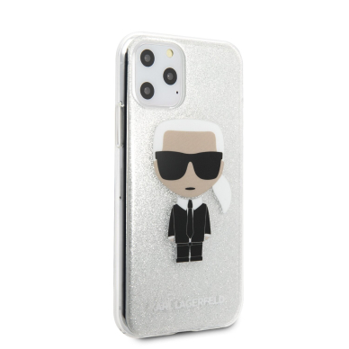 iPhone 11 PRO sidabro sp. glitter KARL LAGERFELD nugarėlė KLHCN58TPUTRIKSL 3