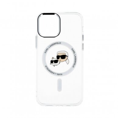 iPhone 12 / 12 PRO transparent Magsafe IML Metal Choupette Head KARL LAGERFELD nugarėlė