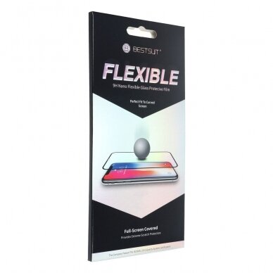 iPhone 12 MINI apsauginis black 3D FLEXIBLE stiklas 2