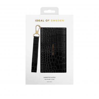 iPhone 12 MINI iDeal Of Sweden dėklas Cassette Clutch Black Croco 1